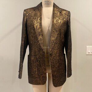 Sandro Gold and Black Paisley Blazer